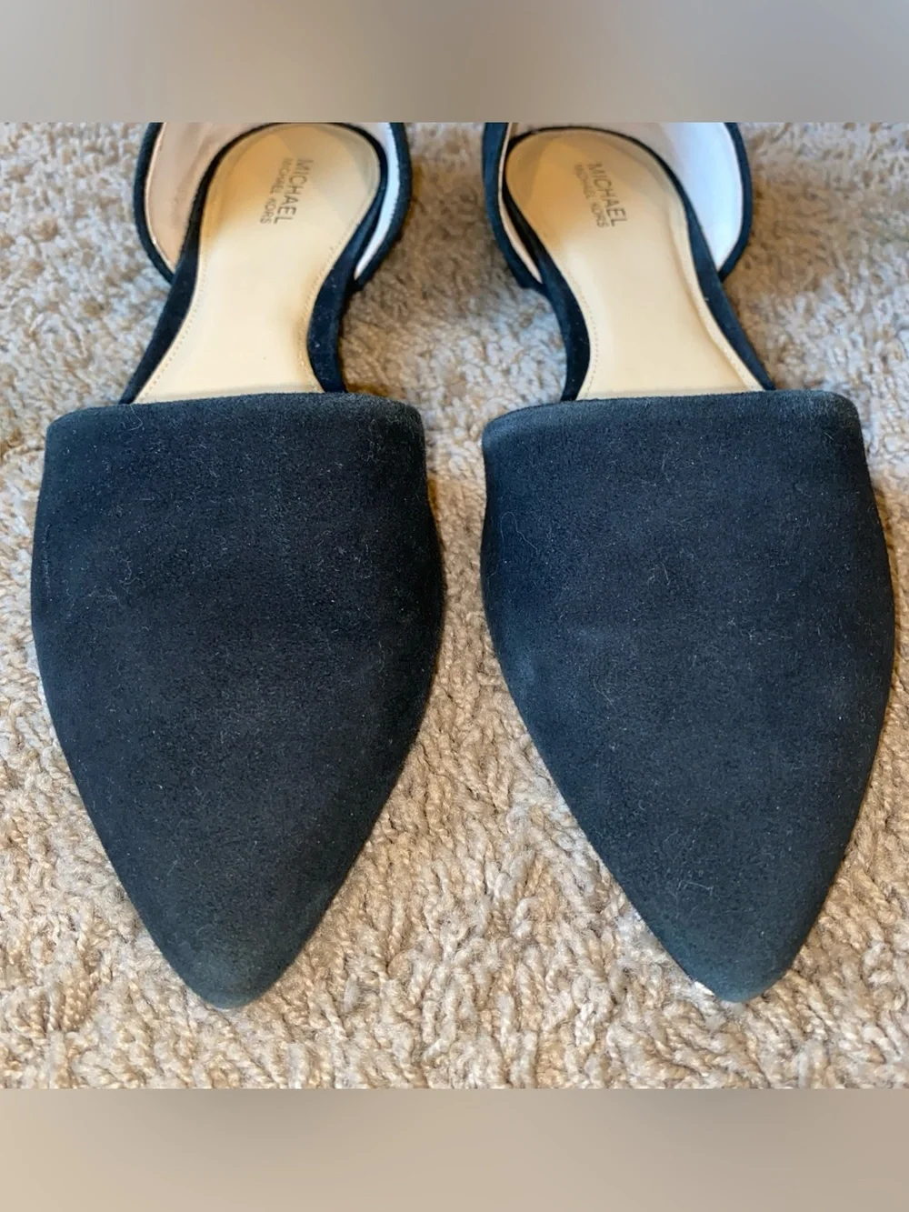 Michael Kors D'Orsay Black Suede Shoes 8.5 M Pointed Toe Leather Career Casual